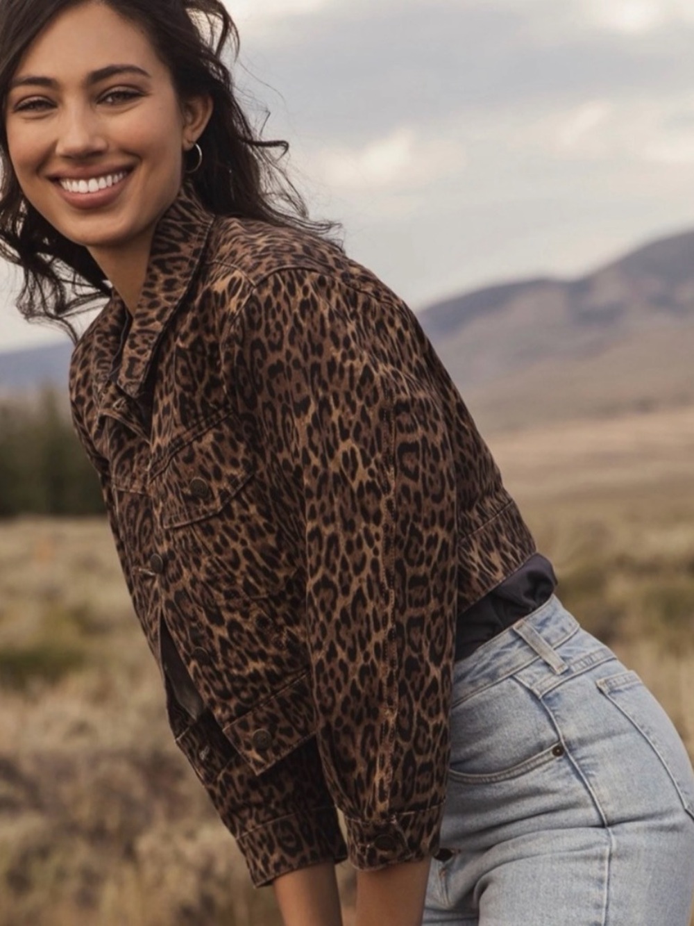 Guess George Marciano Vintage Leopard Print Jacket - Cropped SM